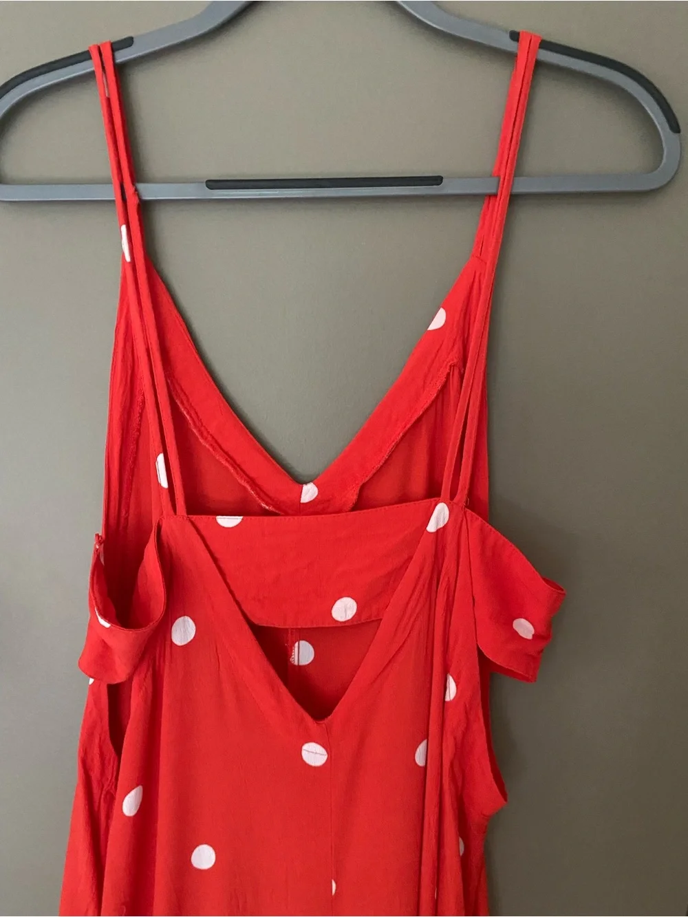 FREE PEOPLE Dream Big Red & White Polka Dot Tank Cropped Jumpsuit Size Small